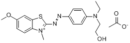 乙酸2-[[4-[乙基（2-羥乙基）氨基]苯基]偶氮]-6-甲氧基-3-甲基-苯並噻唑鎓鹽