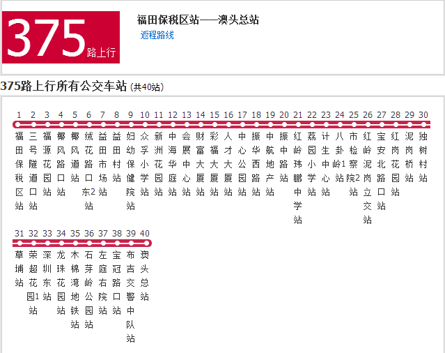 深圳公交375路