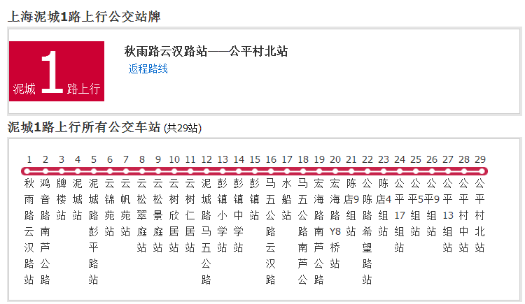 上海公交泥城1路