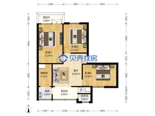 縣聯社家屬院戶型圖