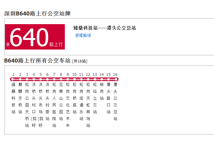 深圳公交B640路