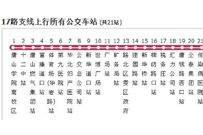 唐山公交17路支線