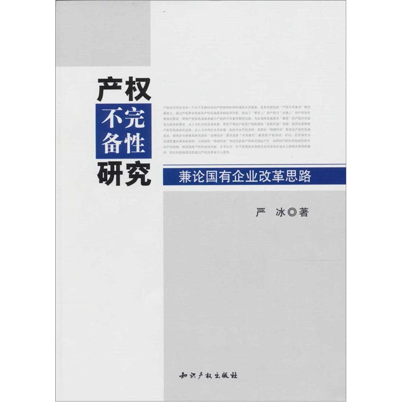 產權不完備性研究：兼論國有企業改革思路