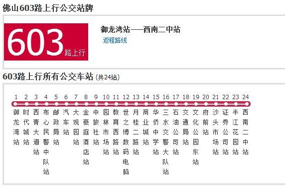 佛山公交603路