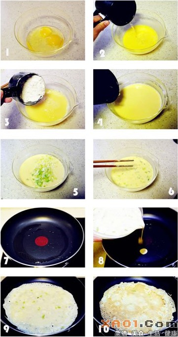 蔥香蛋餅製作步驟