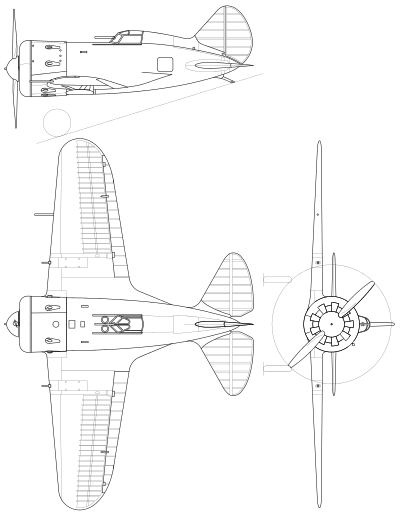 Polikarpov_I-16三視圖