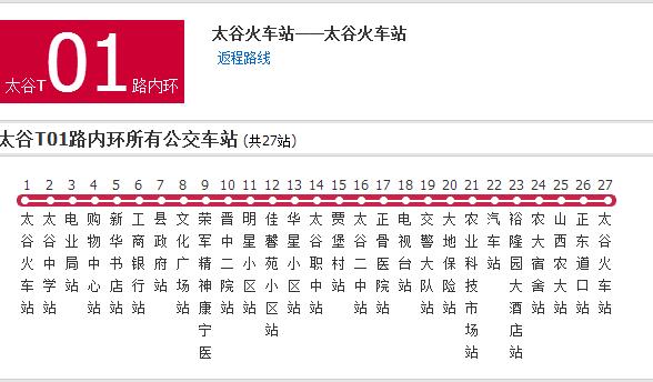 太谷公交T01路