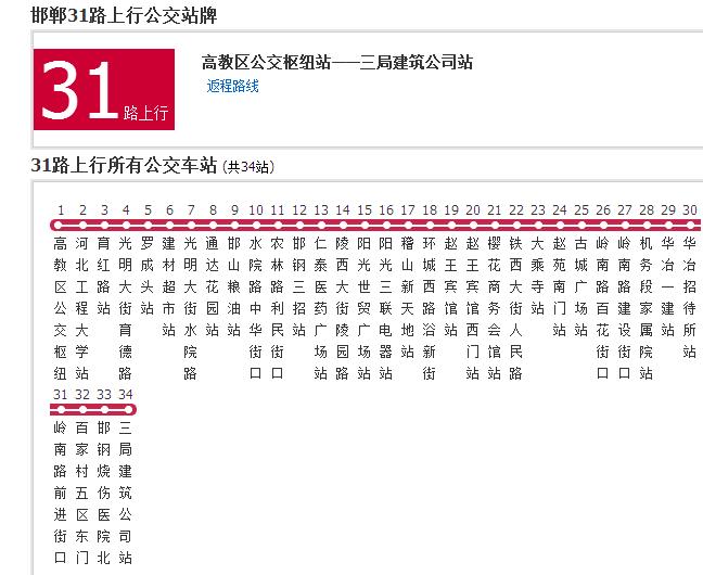 邯鄲公交31路