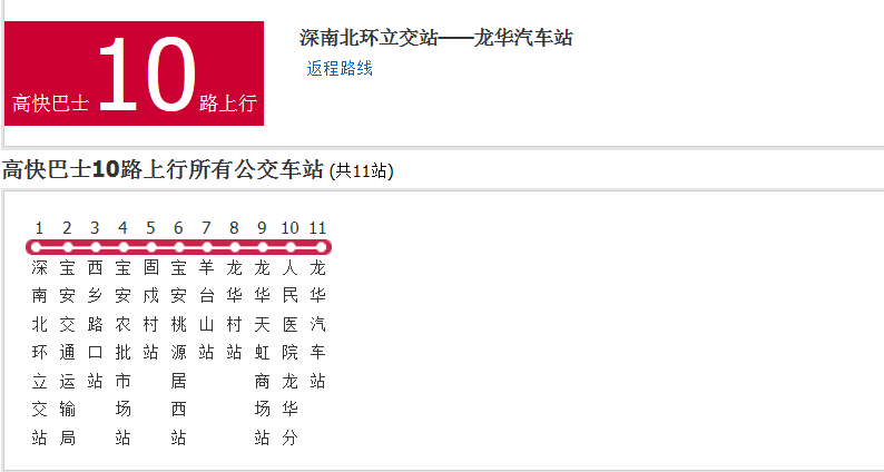 深圳高快巴士10路