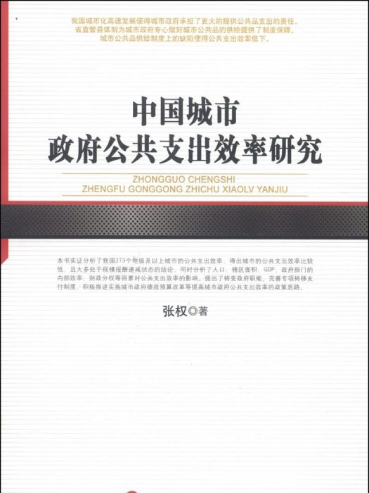 中國城市政府公共支出效率研究