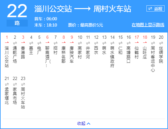 淄博公交22路