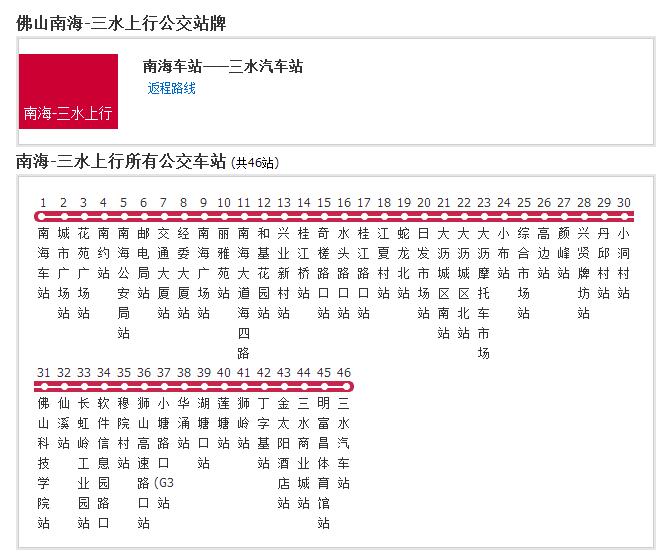 佛山公交南海-三水