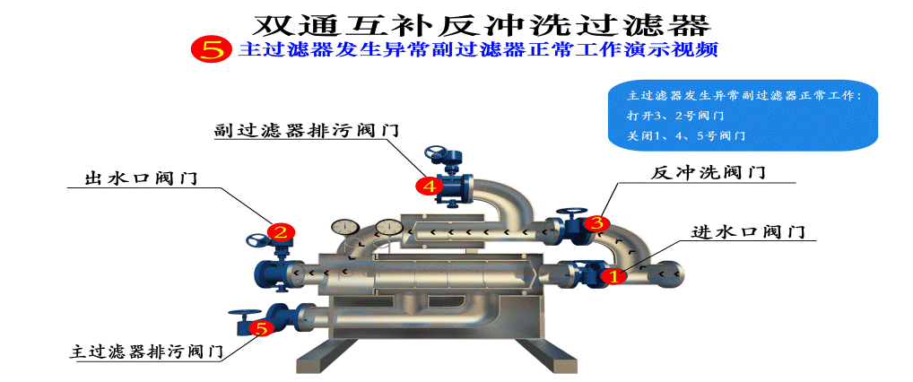 雙通互補反衝洗過濾器