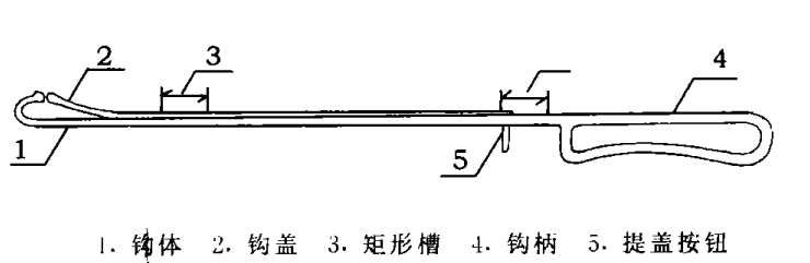 圖6  手控式輸卵管提取鉤