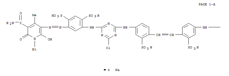 4,4\x27-[1,2-乙烯二基雙[（3-磺基-4,1-亞苯基）亞氨基（6-氯-1,3,5-三嗪-4,2-二基）亞氨基]]雙[6-[[5-氨基羰基-1-