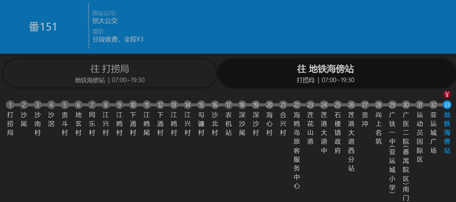 廣州公交番151路