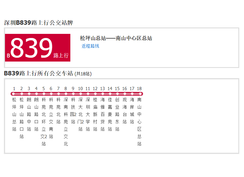 深圳公交B839路