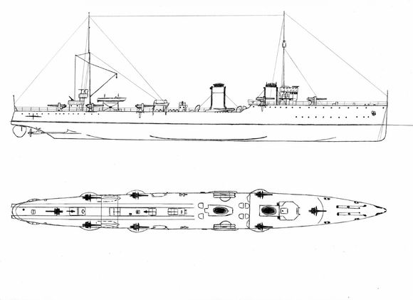 卡洛·米拉貝洛級驅逐艦線圖