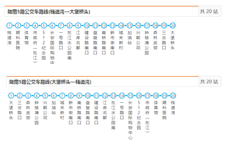 隴南公交5路