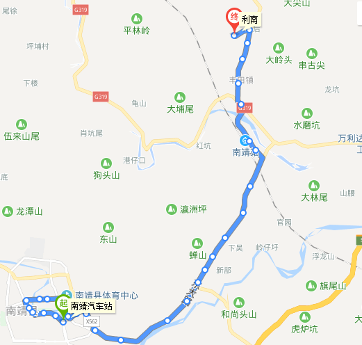 南靖公交1路路線圖