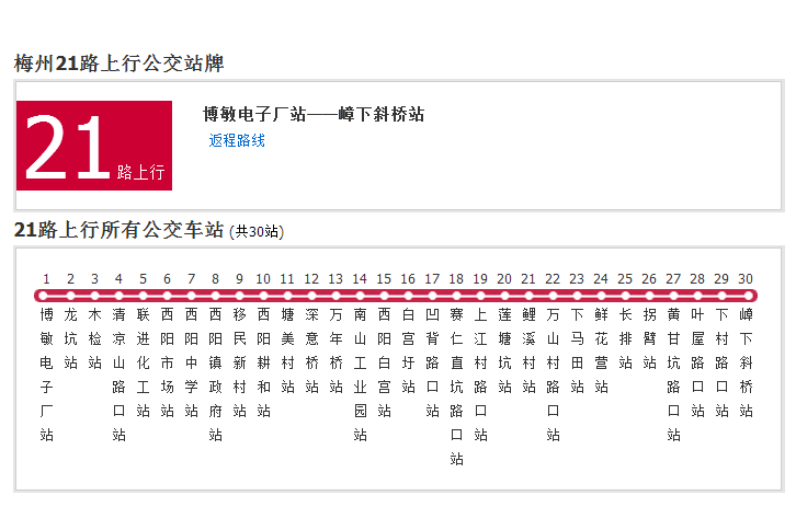 梅州公交21路