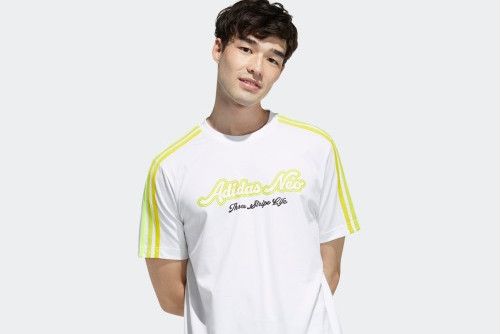 ADIDAS NEO M FAV 3S GR T 2 夏季運動圓領短袖T恤