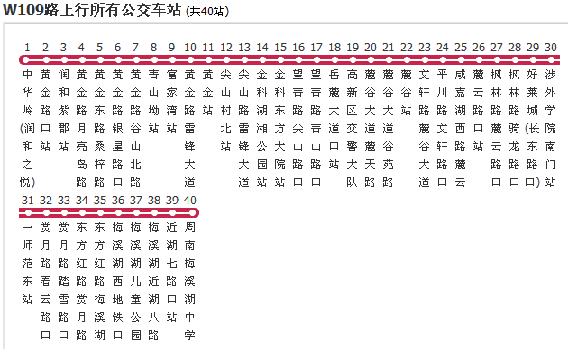 長沙公交W109路