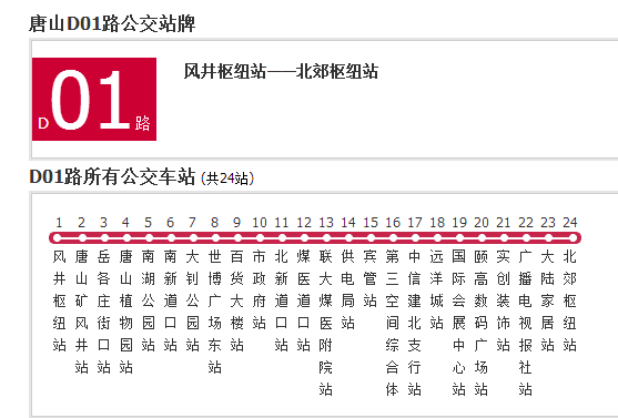 唐山公交D01路