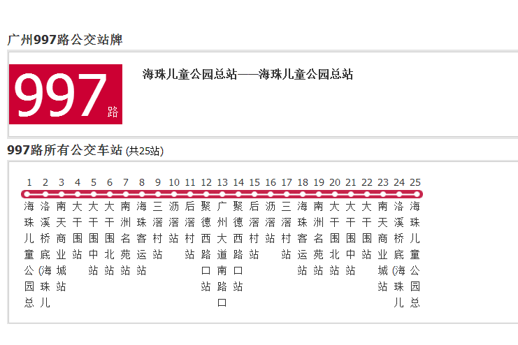 廣州公交997路