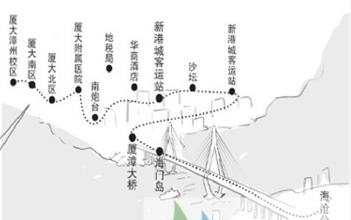 漳州公交開發區K1路開通時路線