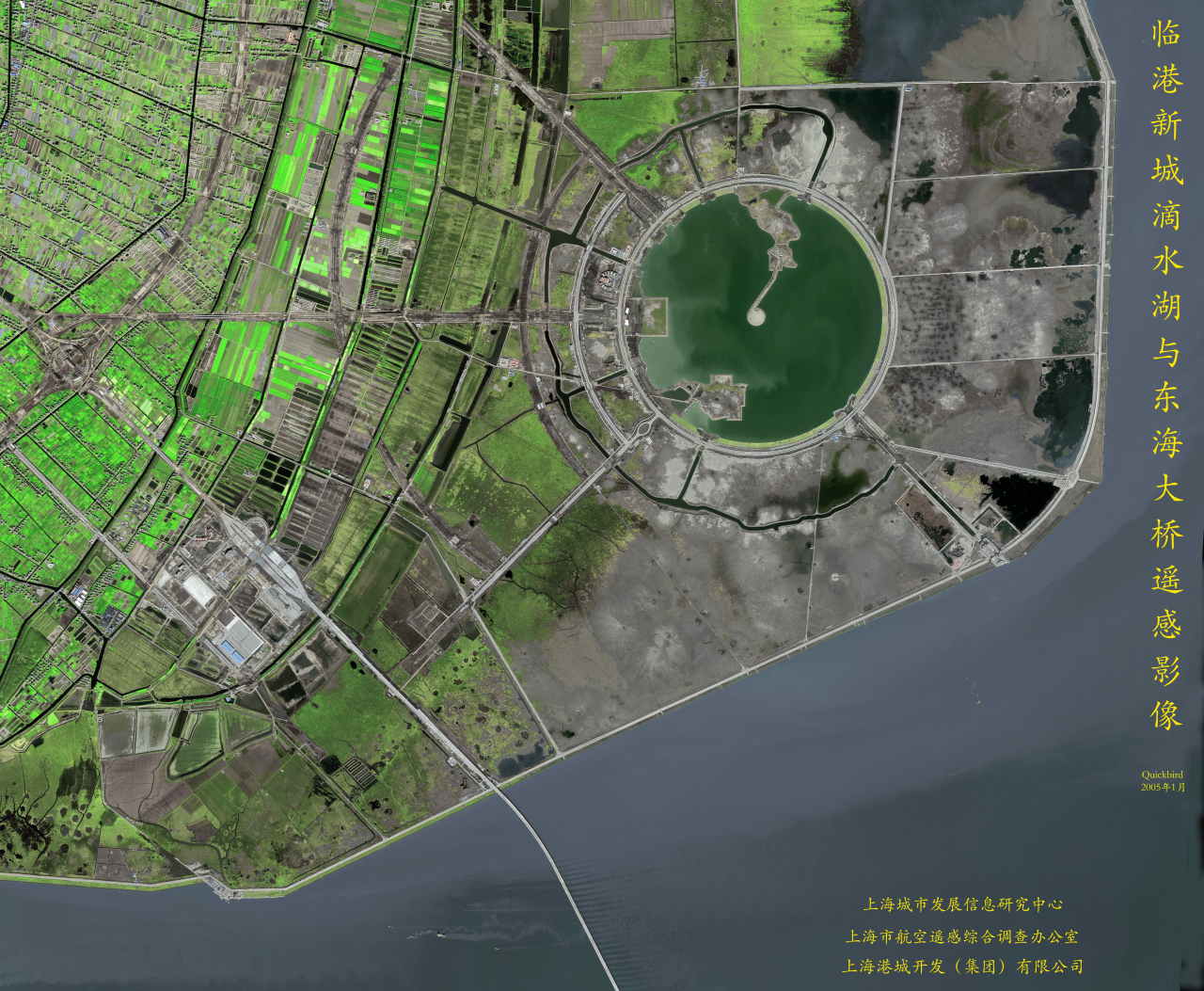 首屆世界康博會舉辦地浦東臨港新城衛星圖