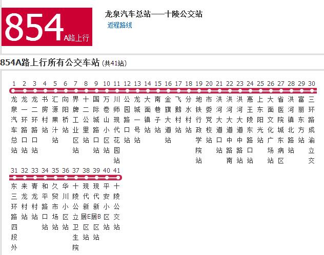 成都公交854A路