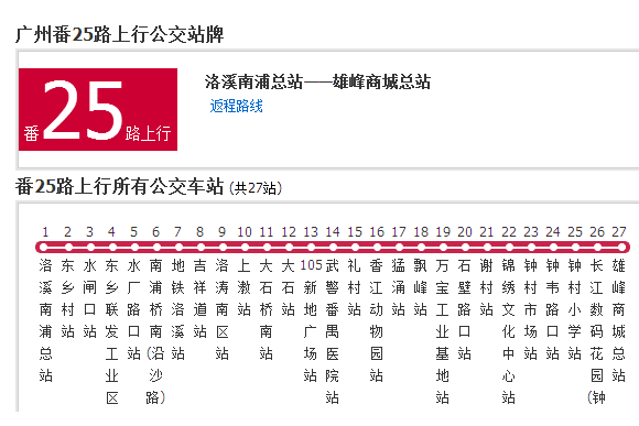 廣州公交番25路