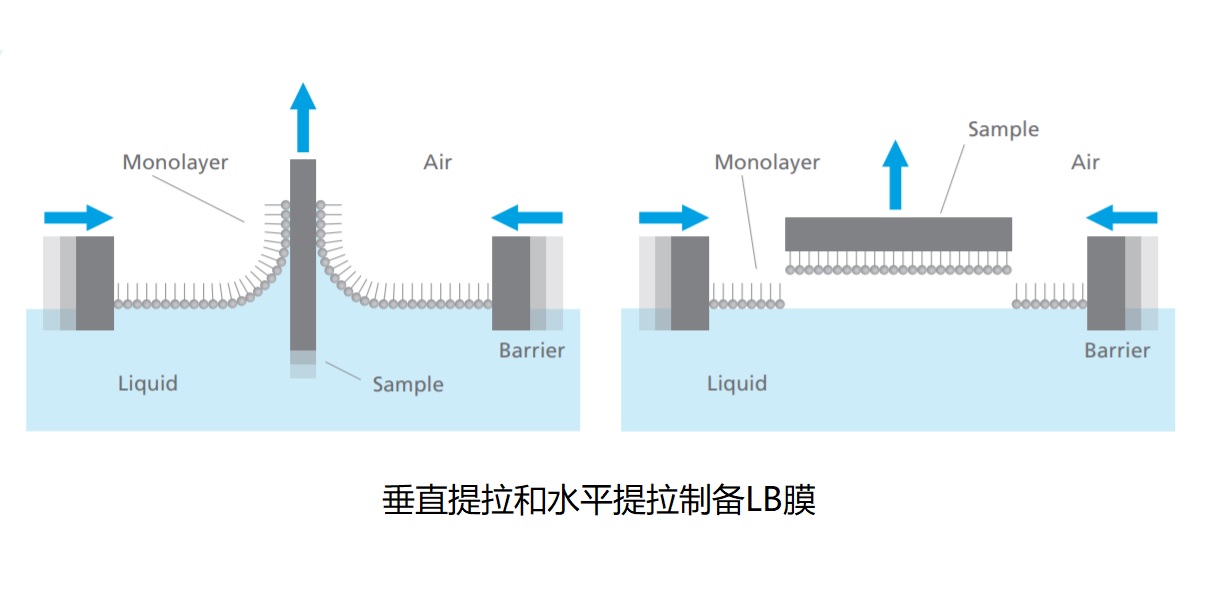 垂直提拉和水平提拉製備LB膜