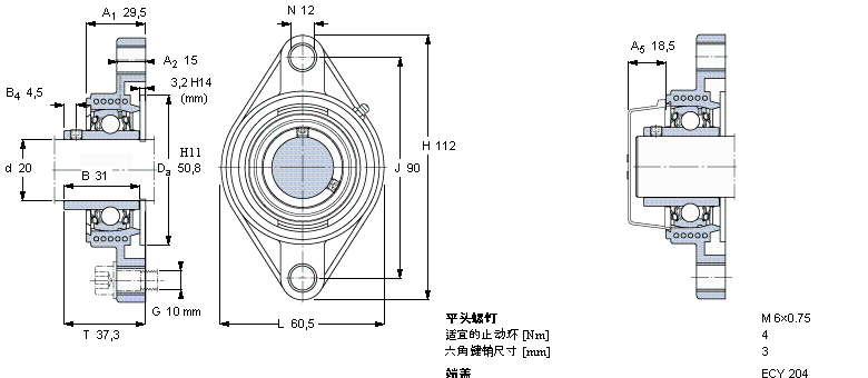 SKF FYTBKC20NTR/VE495軸承