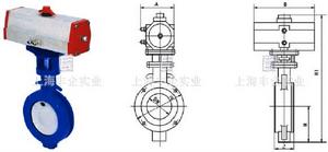 D672X氣動對夾式軟密封蝶閥外形尺寸圖&#13;&#10;