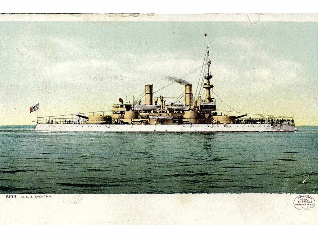 印第安納級戰列艦明信片