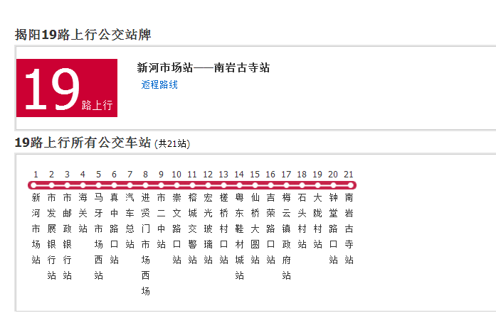 揭陽公交19路