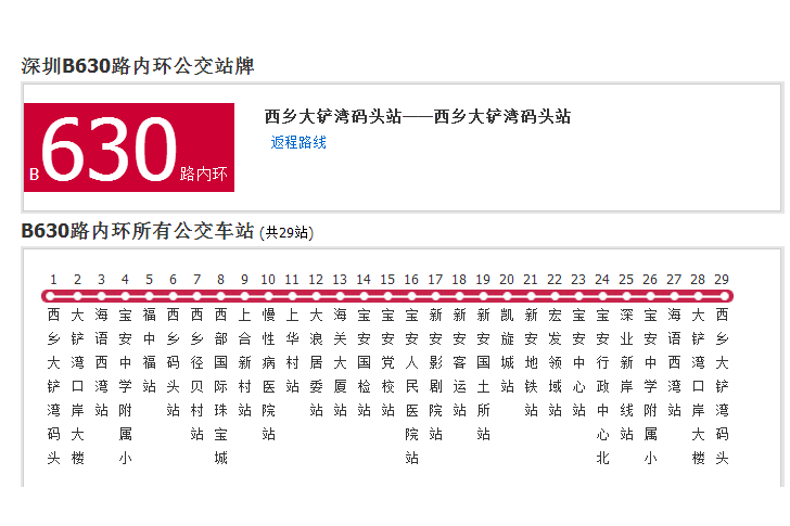 深圳公交B630路