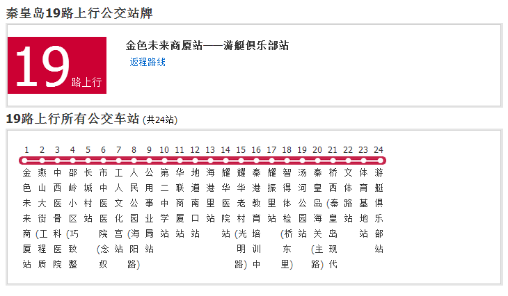 秦皇島公交19路