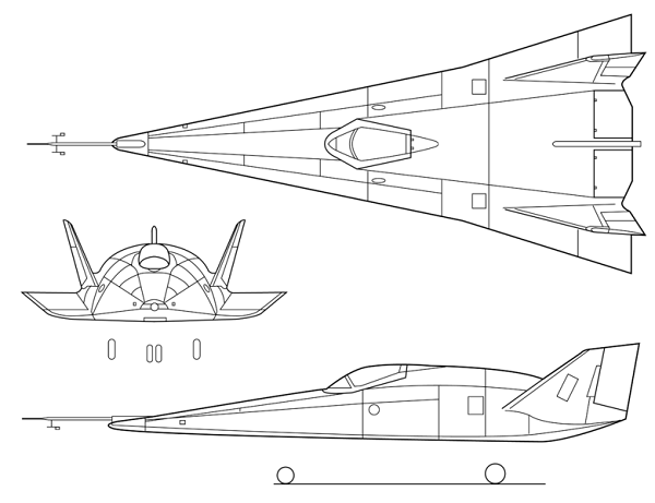 X-24B三面圖