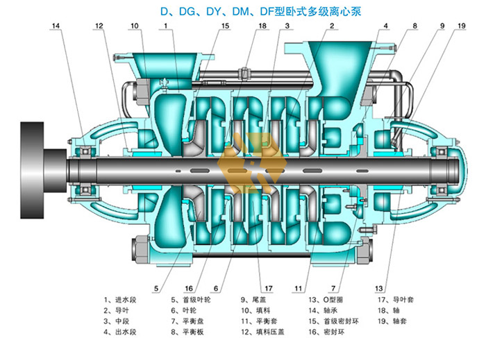 DF型臥式多級泵宏力結構圖