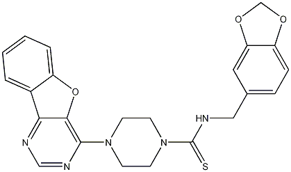 N-（1,3-苯並二氧戊環-5-基甲基）-4-苯並呋喃並[3,2-D]嘧啶-4-基-1-哌嗪硫代甲醯胺