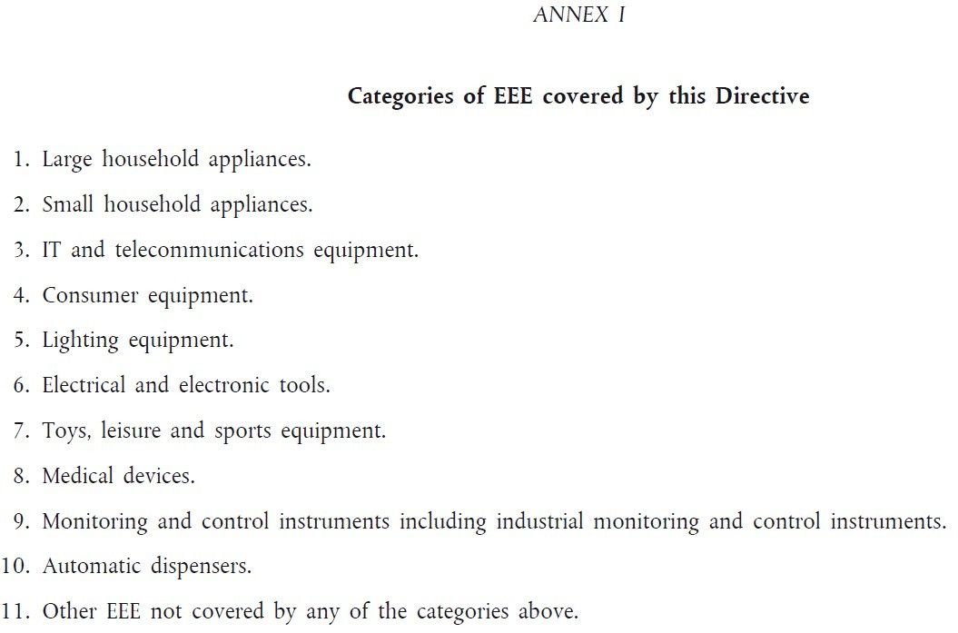 2011/65/EU管轄產品範圍