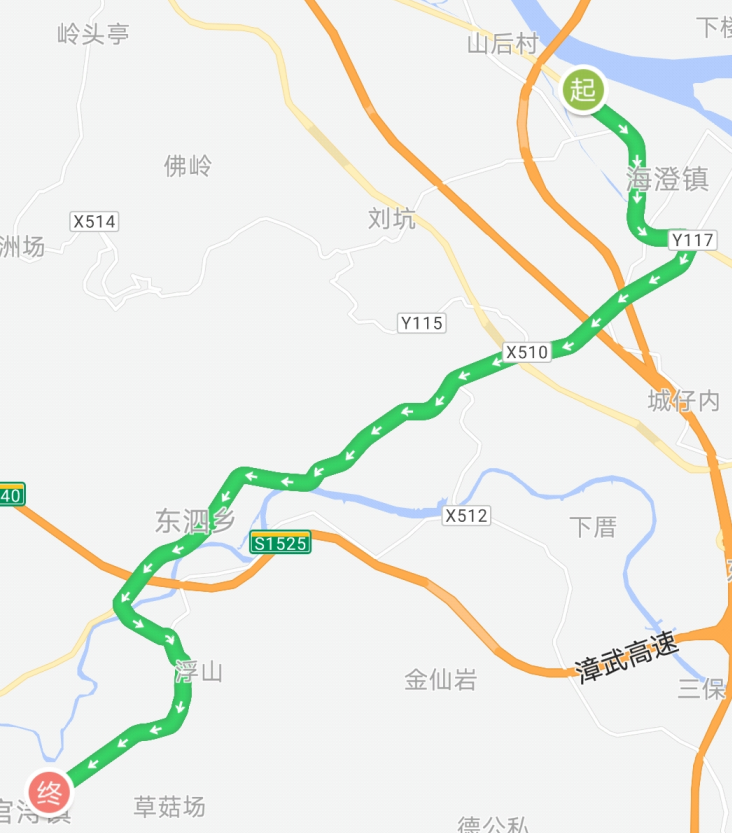 漳州公交606路上行路線圖