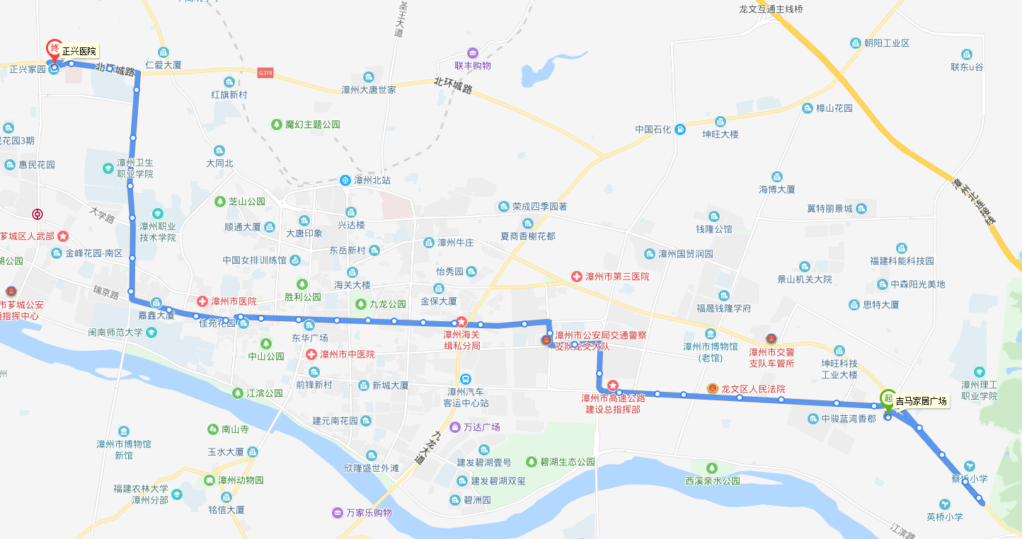 漳州公交25路路線圖