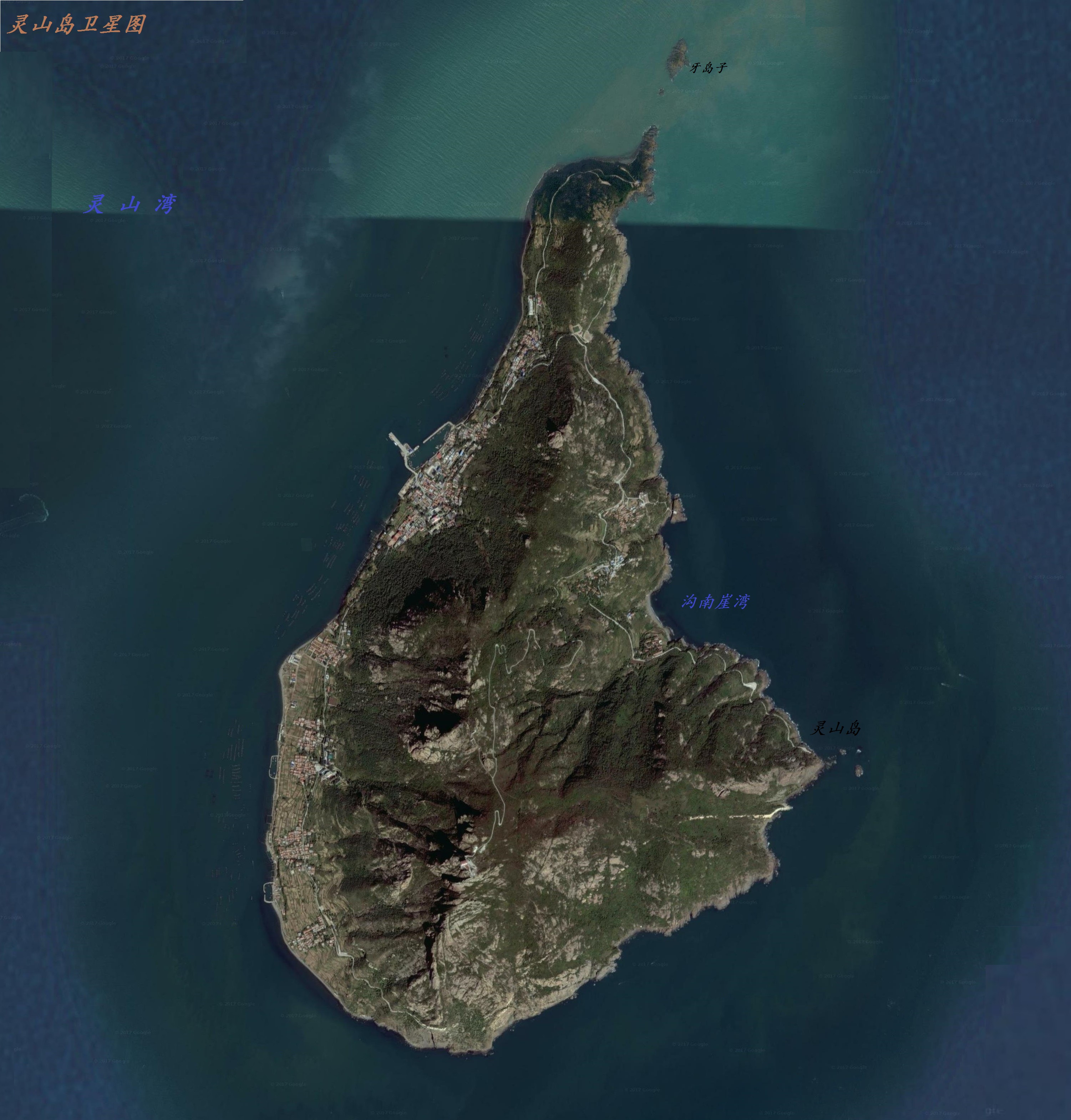 靈山島衛星圖