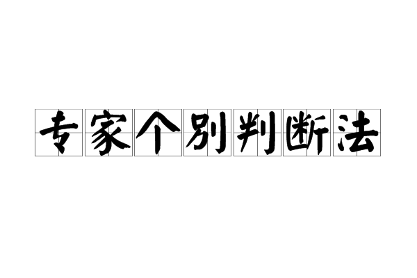 專家個別判斷法