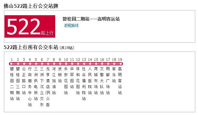 佛山公交522路