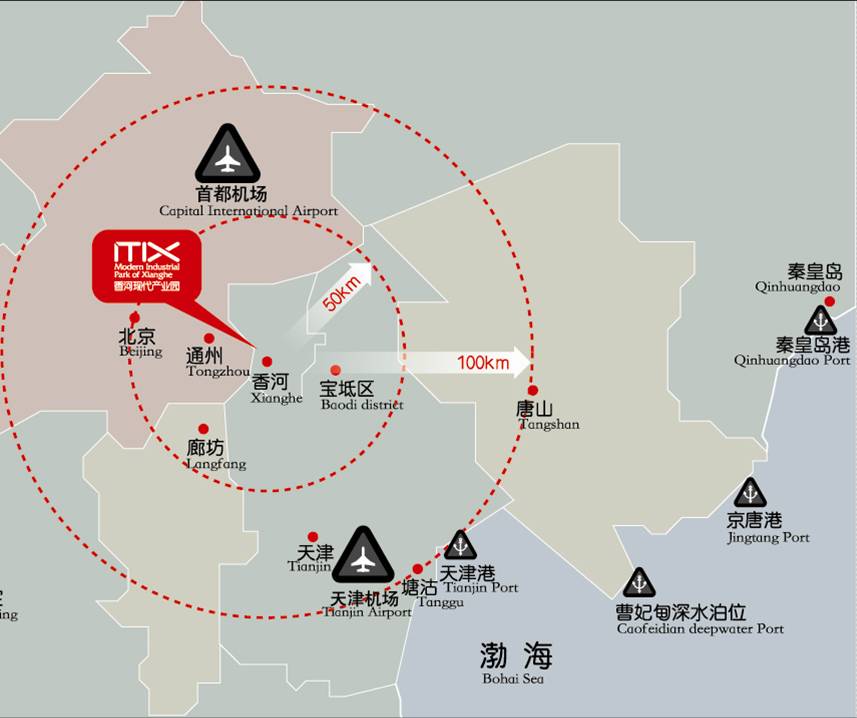 位於北京、天津之間